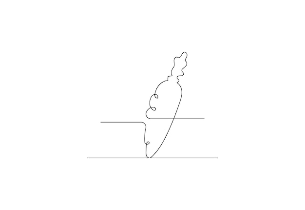 Arte de líneas Diseño de zanahorias en fondo blanco Alimentos vegetales Ilustración conceptual vectorial