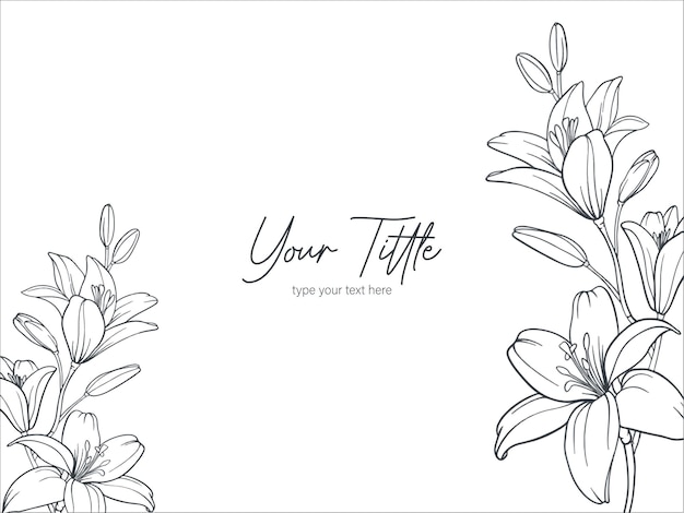 Arte de líneas florales vectoriales de fondo