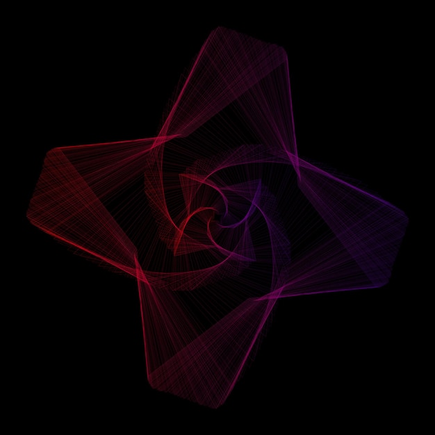 Arte de líneas geométricas en estilo cuadrícula sobre un fondo negro Fondo de red tecnológica Ornamento gráfico Ilustración isométrica Estrella de gradiente