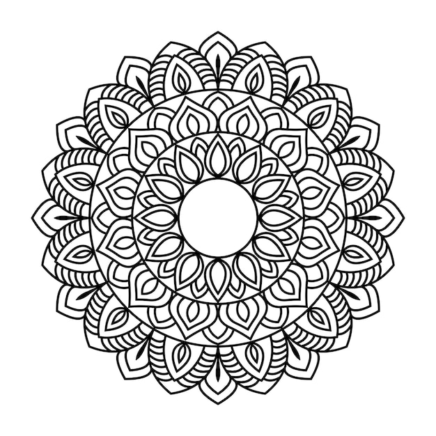 Arte de líneas en negrita Mandala Páginas para colorear para niños Patrones geométricos sagrados