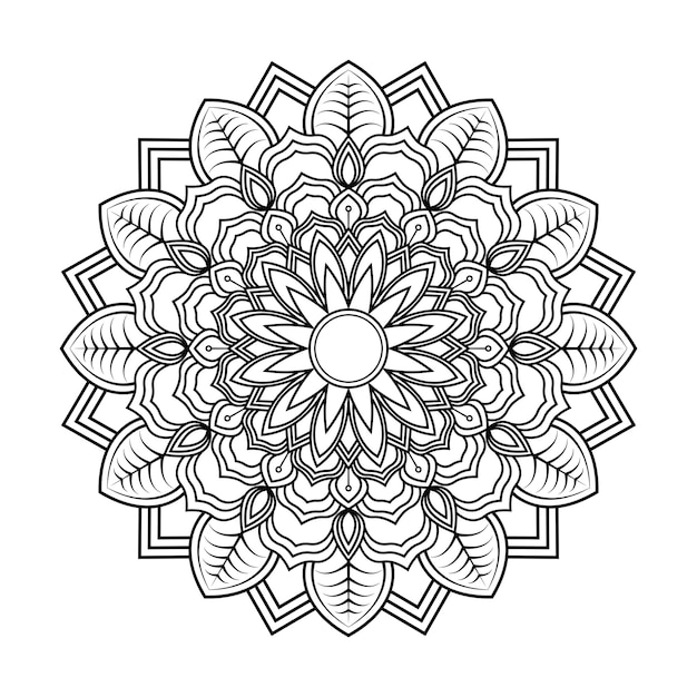 Arte de líneas en negrita Mandala Páginas para colorear para niños Patrones geométricos sagrados