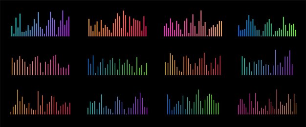Arte de líneas de ondas sonoras coloridas