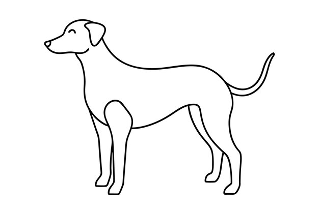 Arte de líneas de perros Dibujando una línea continua de vectores de perros