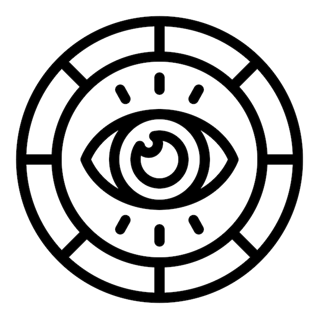 Arte de líneas de símbolos de ojos abstractos