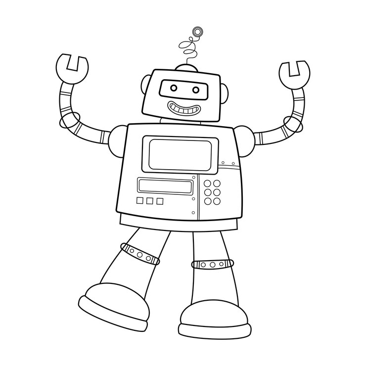 Vector arte de líneas vectoriales de robots