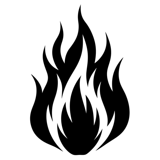 Arte de llamas de fuego sobre fondo blanco