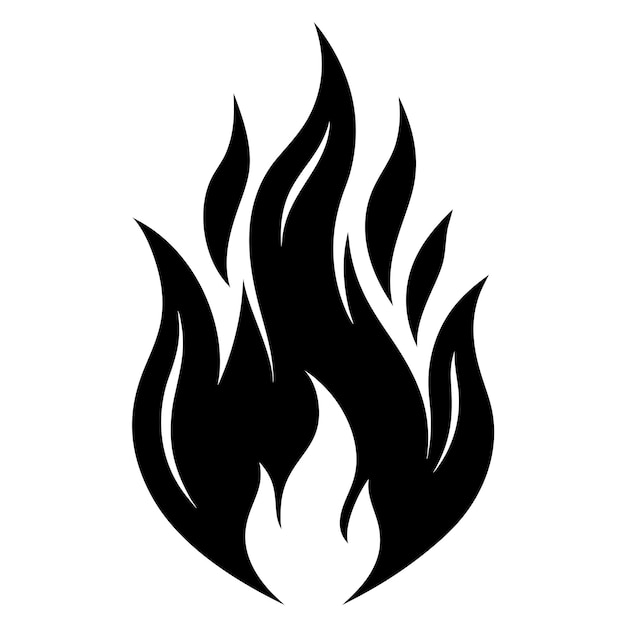 Arte de llamas de fuego sobre fondo blanco