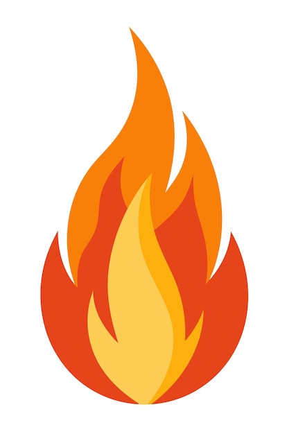 Arte de llamas de fuego sobre fondo blanco