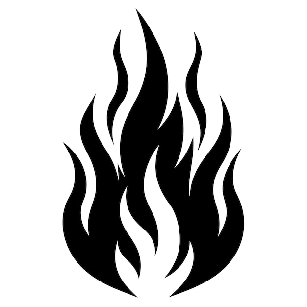 Arte de llamas de fuego sobre fondo blanco