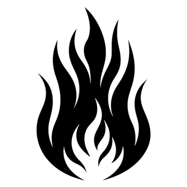 Arte de llamas de fuego sobre fondo blanco