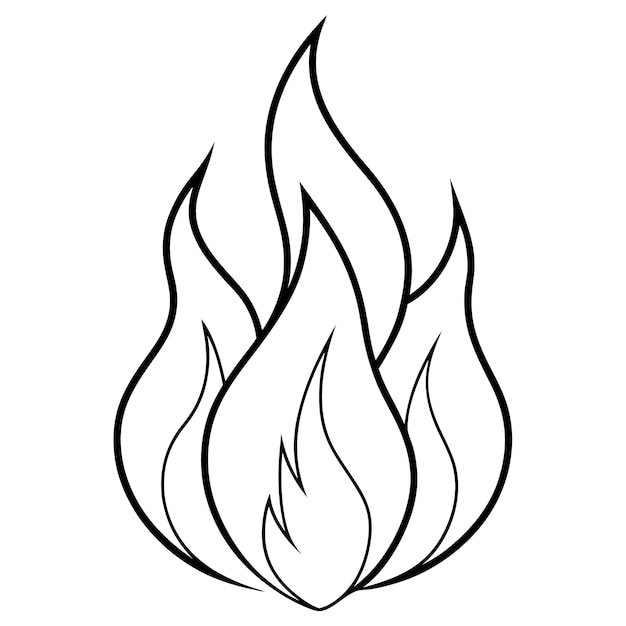 Arte de llamas de fuego sobre fondo blanco