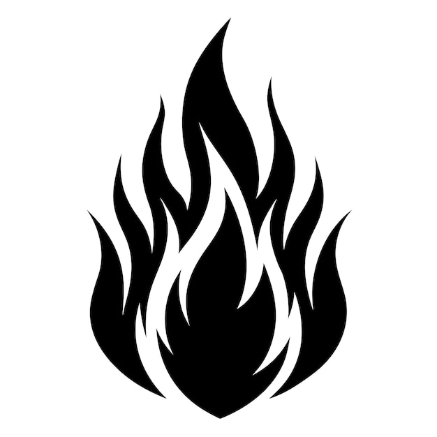 Arte de llamas de fuego sobre fondo blanco