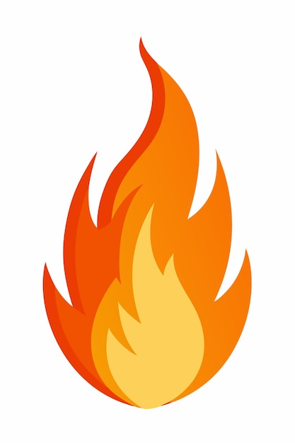 Arte de llamas de fuego sobre fondo blanco