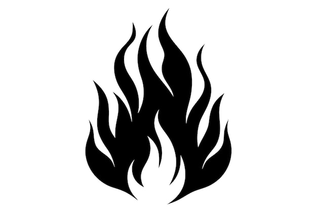 Arte de llamas de fuego sobre fondo blanco