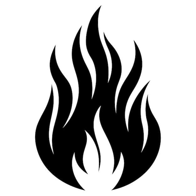 Arte de llamas de fuego sobre fondo blanco