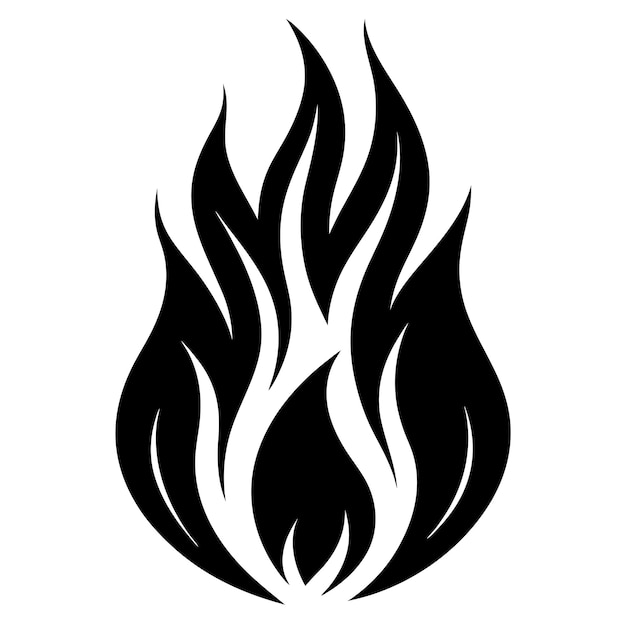 Arte de llamas de fuego sobre fondo blanco