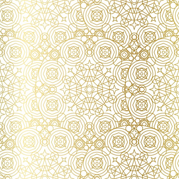 Arte de lujo dorado Mandala Boho de patrones sin fisuras