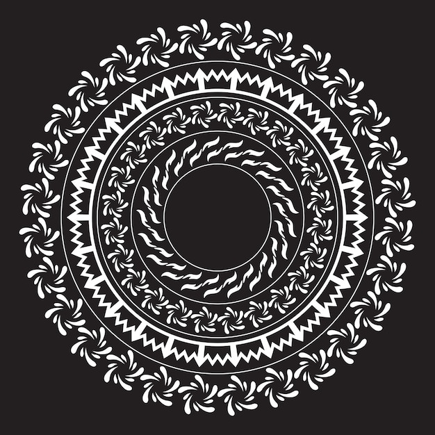 Arte mandala blanco y negro