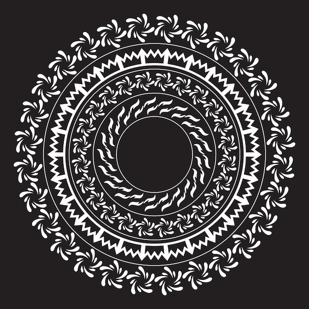 Vector arte mandala blanco y negro