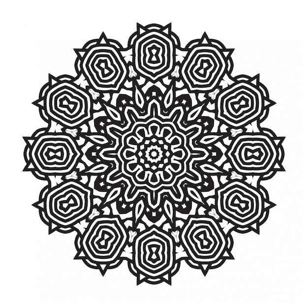 Arte mandala blanco y negro