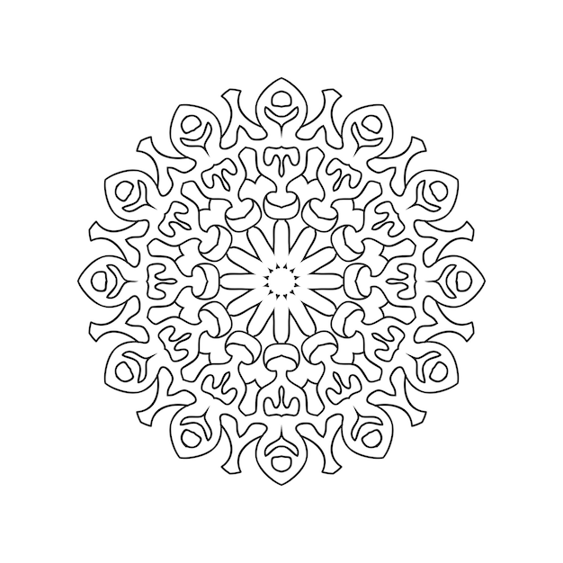 Arte de mandala de flores en blanco y negro