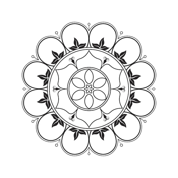 Arte de mandala de henna de patrón ornamental de lujo floral para libro de colorear