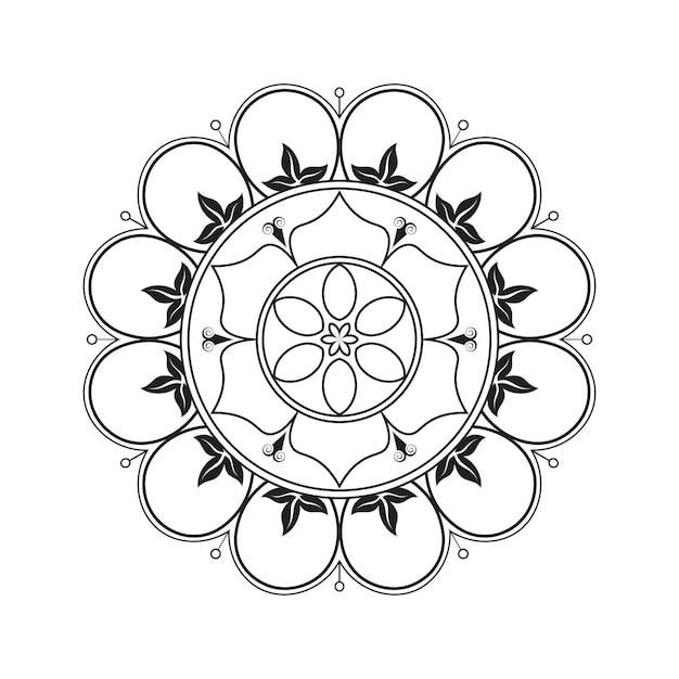 Arte de mandala de henna de patrón ornamental de lujo floral para libro de colorear