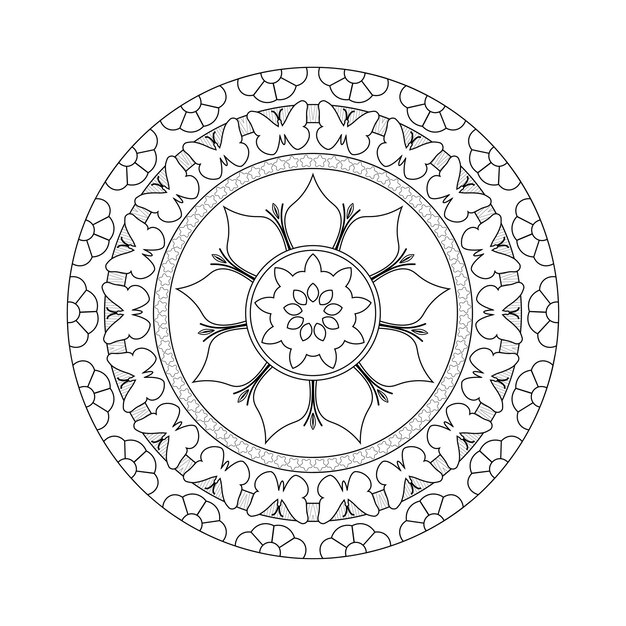 Arte de mandala de henna de patrón ornamental de lujo floral para libro de colorear
