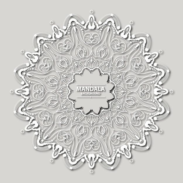 Arte de mandala de lujo con arabesco blanco estilo islámico árabe oriental