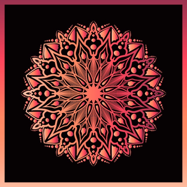 Arte de mandala de lujo con colorido estilo oriental islámico árabe