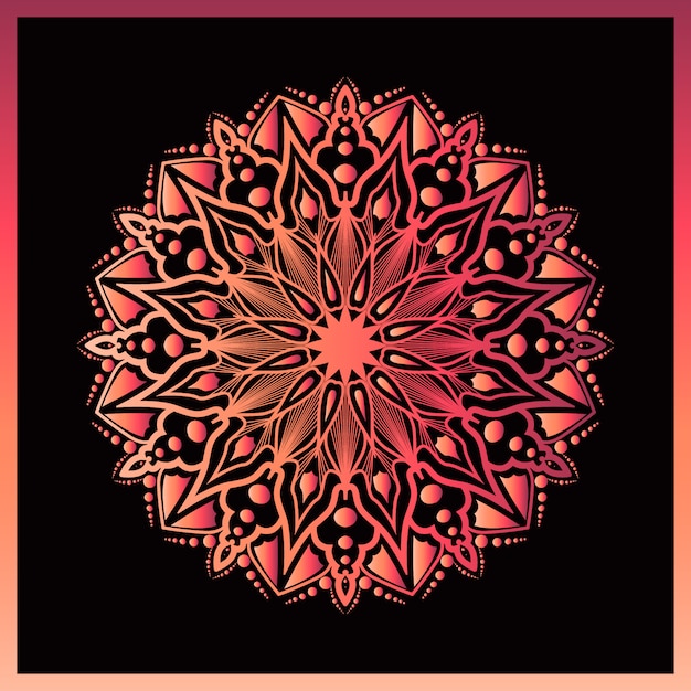 Vector arte de mandala de lujo con colorido estilo oriental islámico árabe