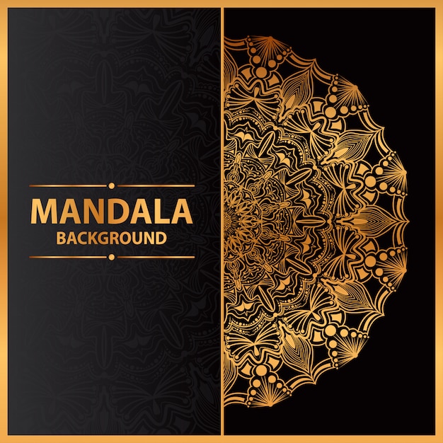 arte de mandala de lujo con fondo arabesco dorado estilo oriental islámico árabe