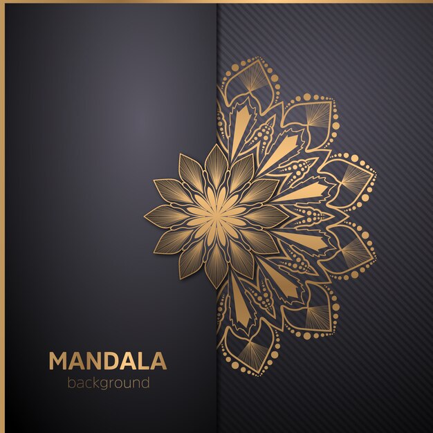 arte de mandala de lujo con fondo arabesco dorado estilo oriental