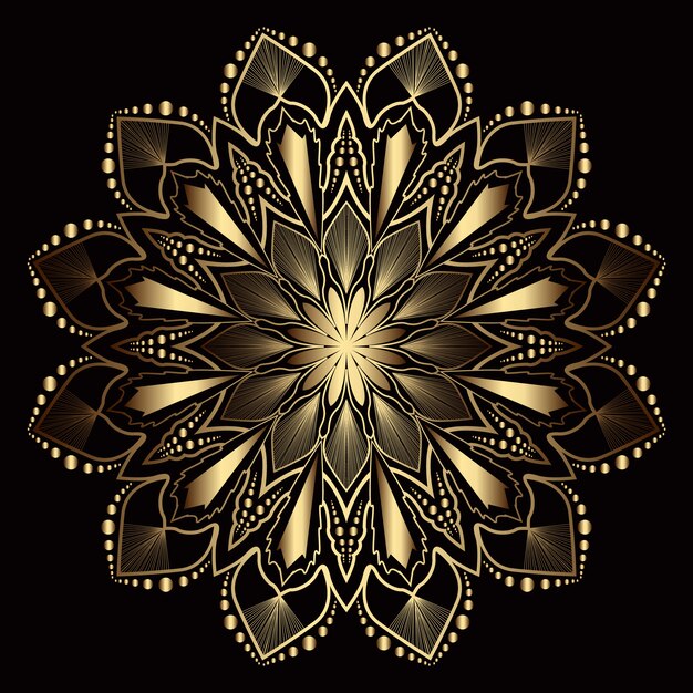arte de mandala de lujo con fondo arabesco dorado estilo oriental