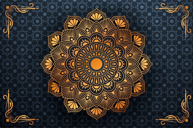 Arte de mandala de lujo con fondo de estilo islámico árabe