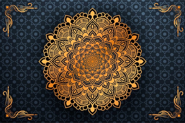 Arte de mandala de lujo con fondo de estilo islámico árabe