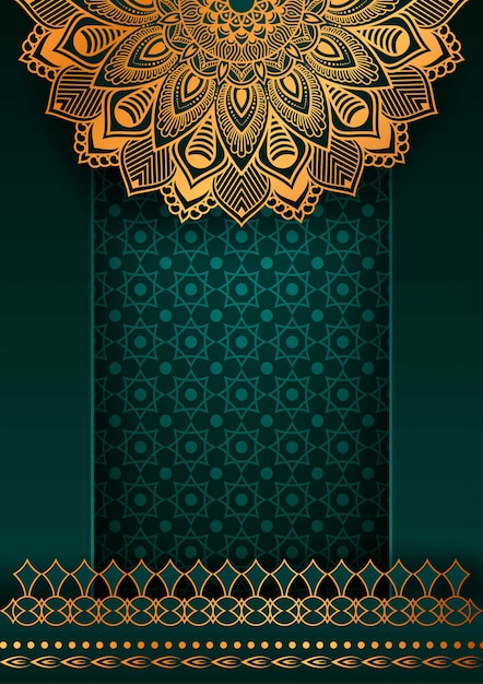 Arte de mandala de lujo con fondo de estilo islámico árabe