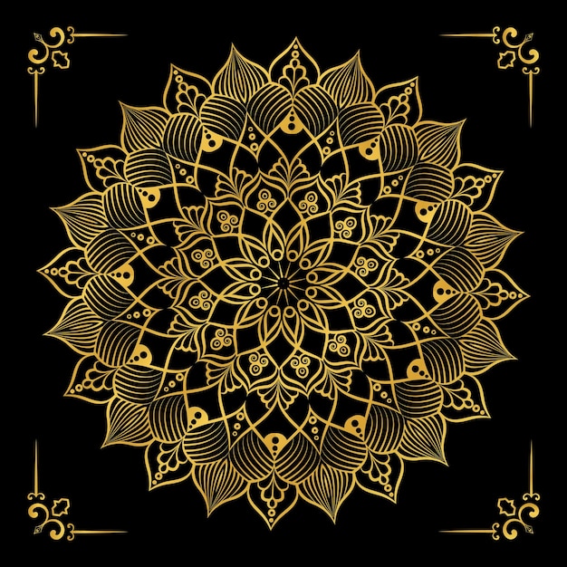 Arte de mandala de lujo con fondo de estilo islámico árabe