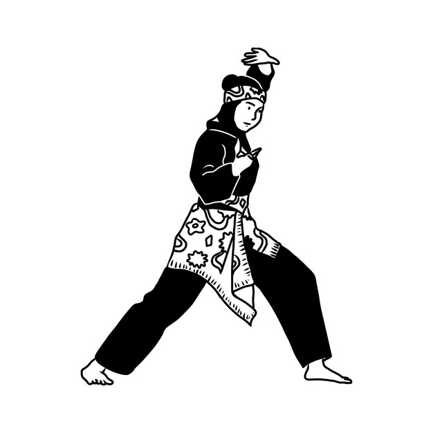 arte marcial karate practicando imagen de silueta