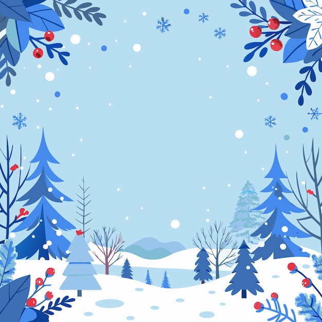 arte del marco vectorial de invierno