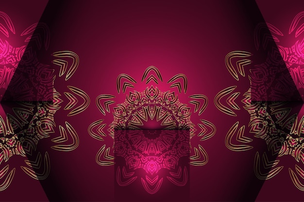 Arte meditativo del mandala capas de patrones intrincados en colores atrevidos