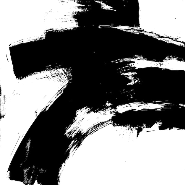Arte minimalista abstracto en blanco y negro con pinceladas
