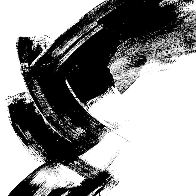 Arte minimalista abstracto en blanco y negro con pinceladas