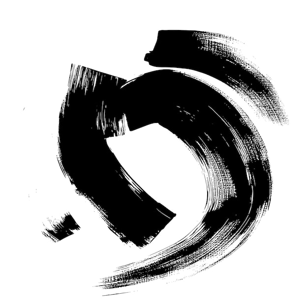 Arte minimalista abstracto en blanco y negro con pinceladas