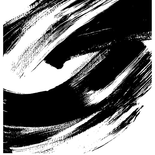 Arte minimalista abstracto en blanco y negro con pinceladas