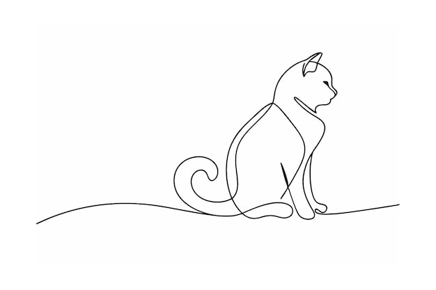 El arte minimalista de la línea de gato