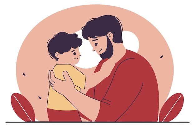 Arte minimalista de la línea del padre sobre fondo blanco