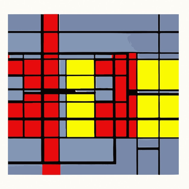 Arte moderno geométrico Patrón moderno de mediados de siglo Arte lineal minimalista