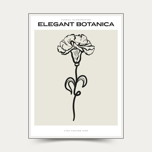Arte mural abstracto botánico. Colección de carteles de vector floral.