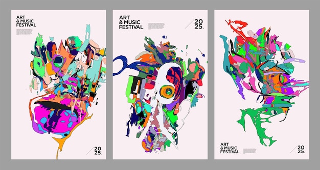 Arte y música colorido psicodélico fondo abstracto para el Festival de Año Nuevo 2025